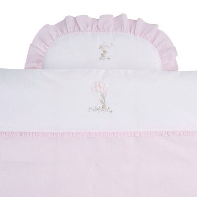 Donsovertrek wieg 80x70cm + sloop Pink garden party