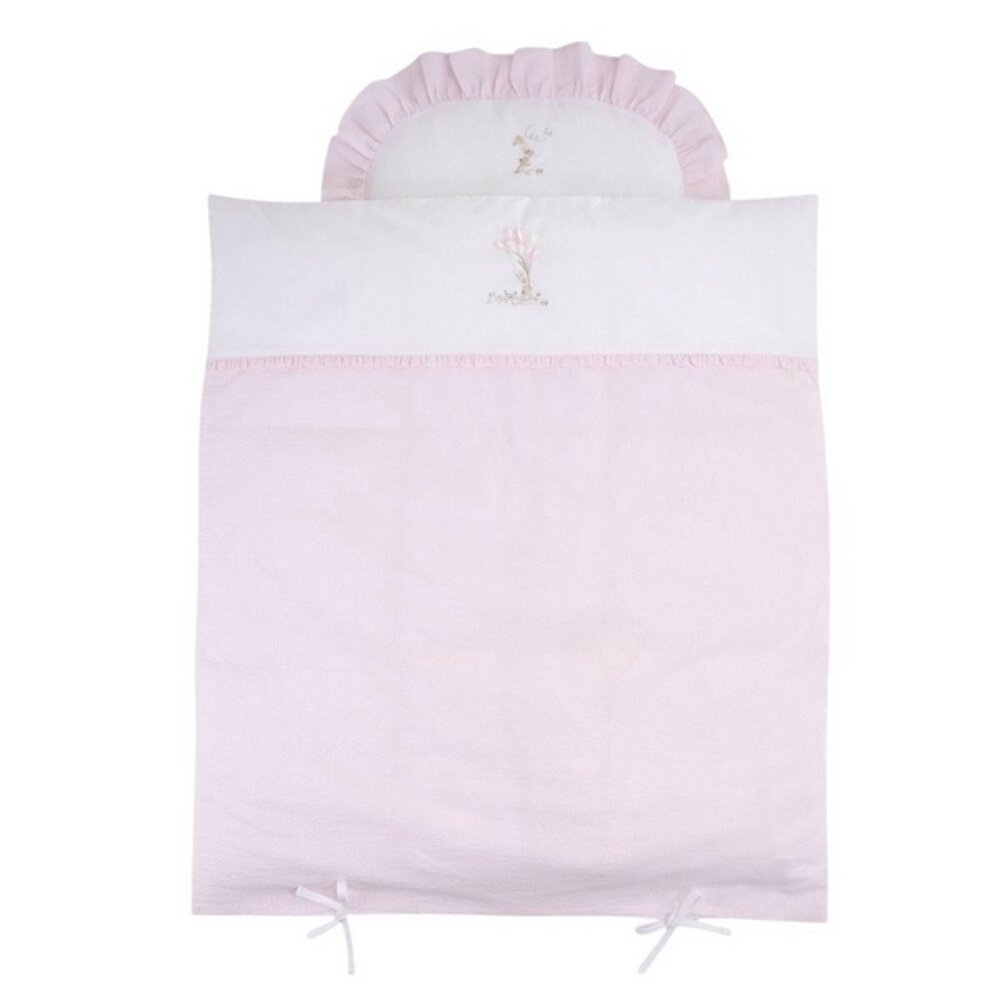 Donsovertrek wieg 80x70cm + sloop Pink garden party