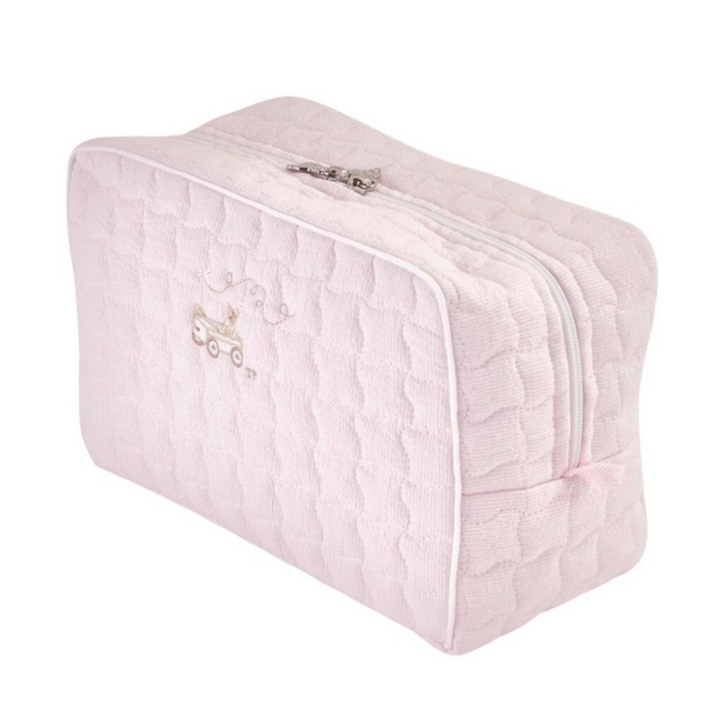 Rechthoekig toilettas - Gewatteerd Pink garden party