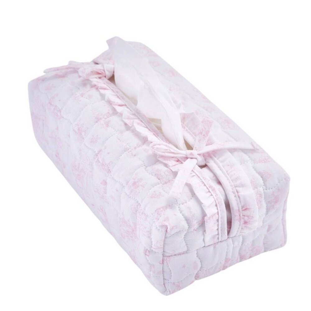 Gedrukt hoes voor kleenex-doos - Gewatteerd Pink garden party