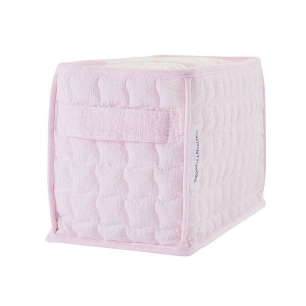 Verzorgingsmand voor luiers - Gewatteerd Pink garden party