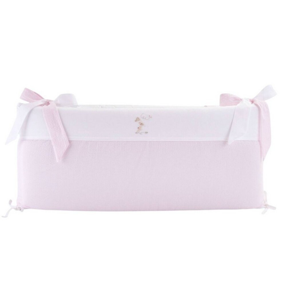 Bedbeschermer 60cm - Katoen (60x60x60cm) H:30cm Pink garden party