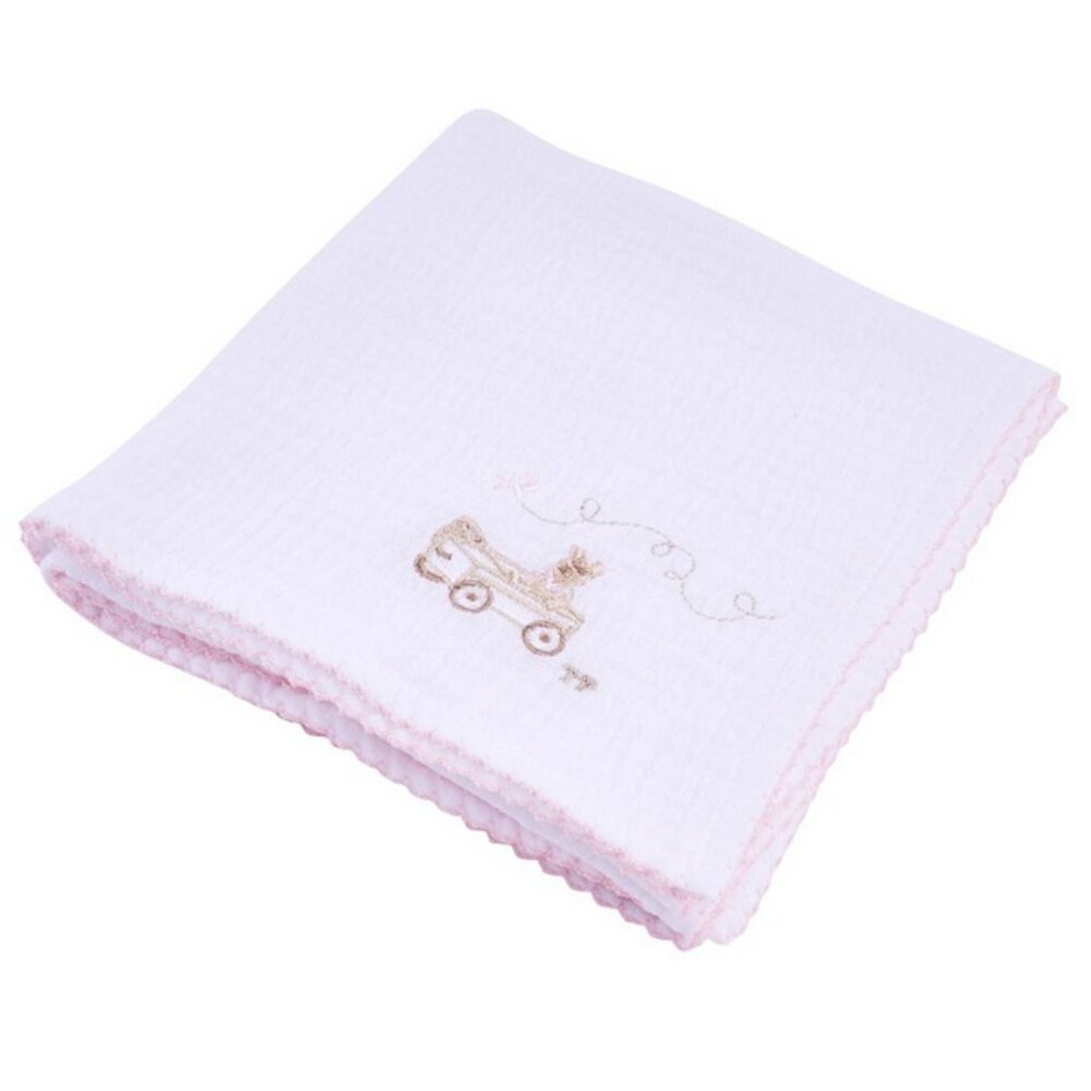 3 geborduurde tetra doek PP 60x60 + doos Pink garden party