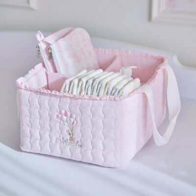 Groote verzorgingsmand - Gewatteerd Pink garden party