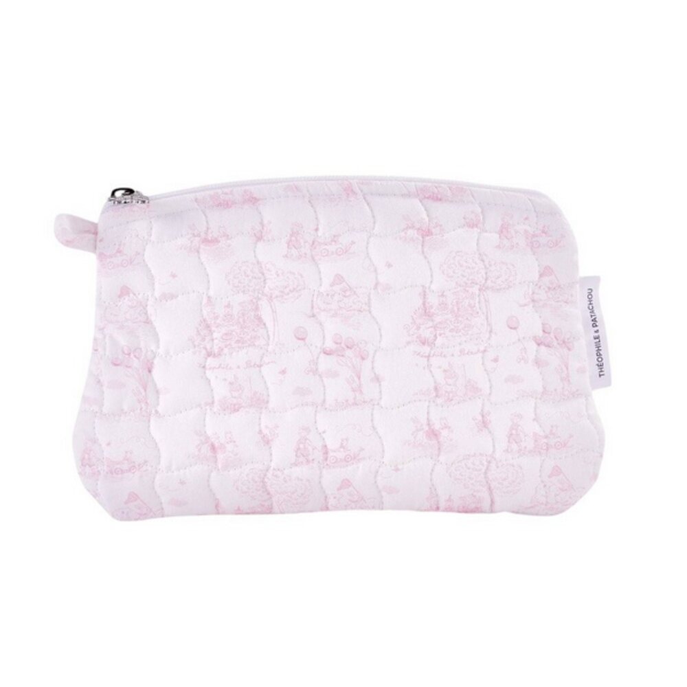 Platte tas - Gewatteerd gedrukt Pink garden party