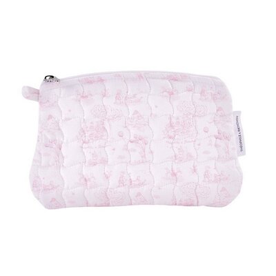 Platte tas - Gewatteerd gedrukt Pink garden party