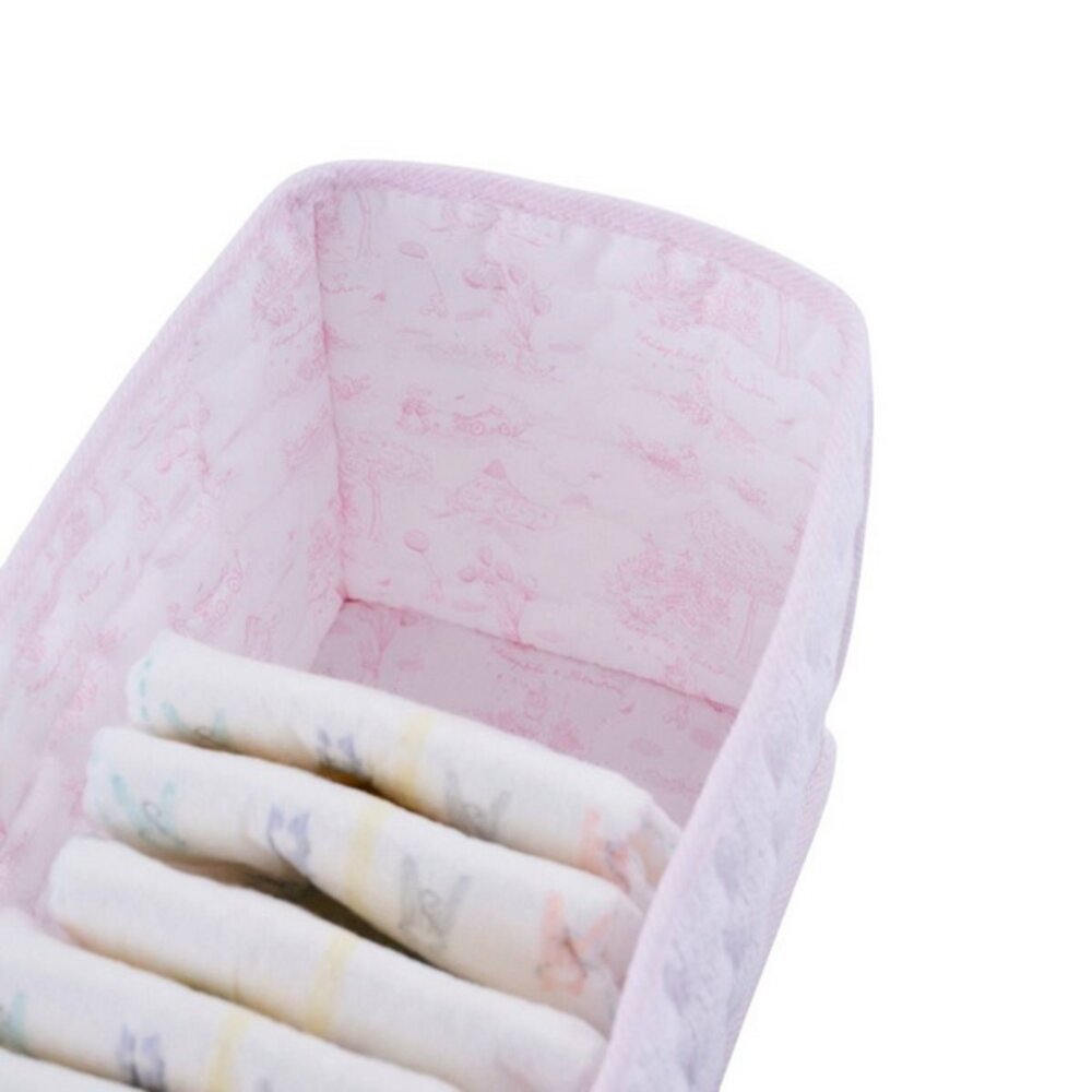 Verzorgingsmand voor luiers - Gewatteerd Pink garden party