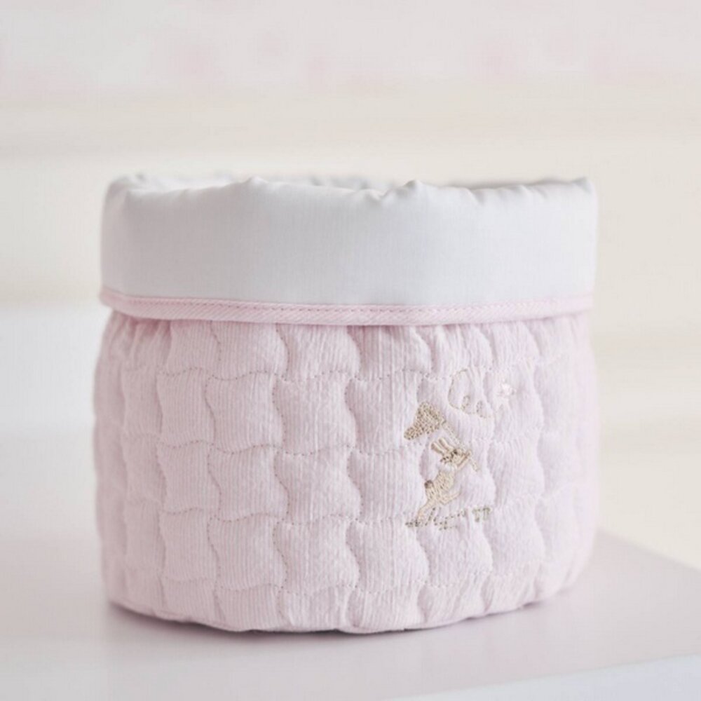 Verzorgingsmand rond - Gewatteerd Pink garden party