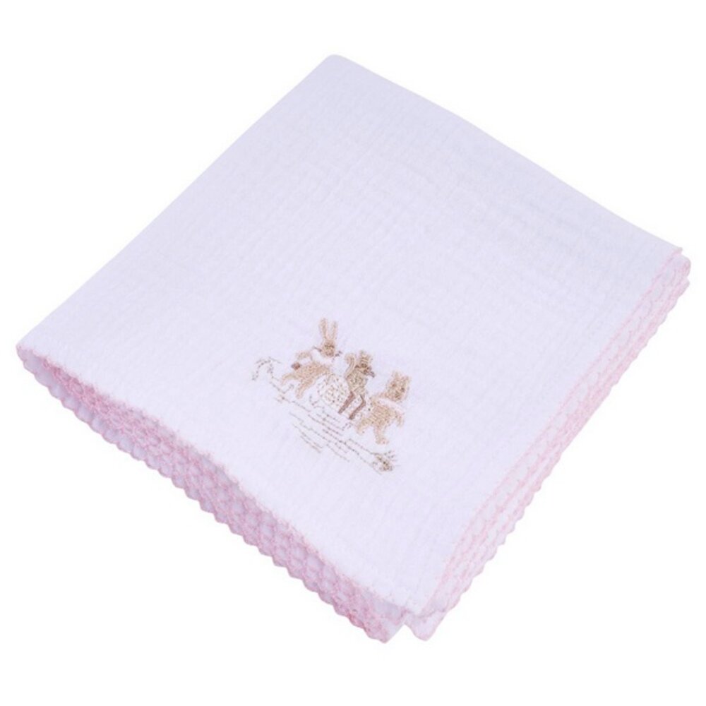 3 geborduurde tetra doek PP 60x60 + doos Pink garden party