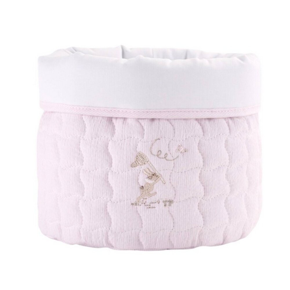 Verzorgingsmand rond - Gewatteerd Pink garden party