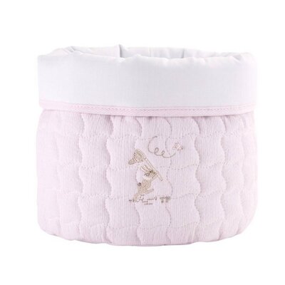 Verzorgingsmand rond - Gewatteerd Pink garden party