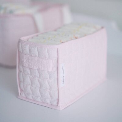 Verzorgingsmand voor luiers - Gewatteerd Pink garden party