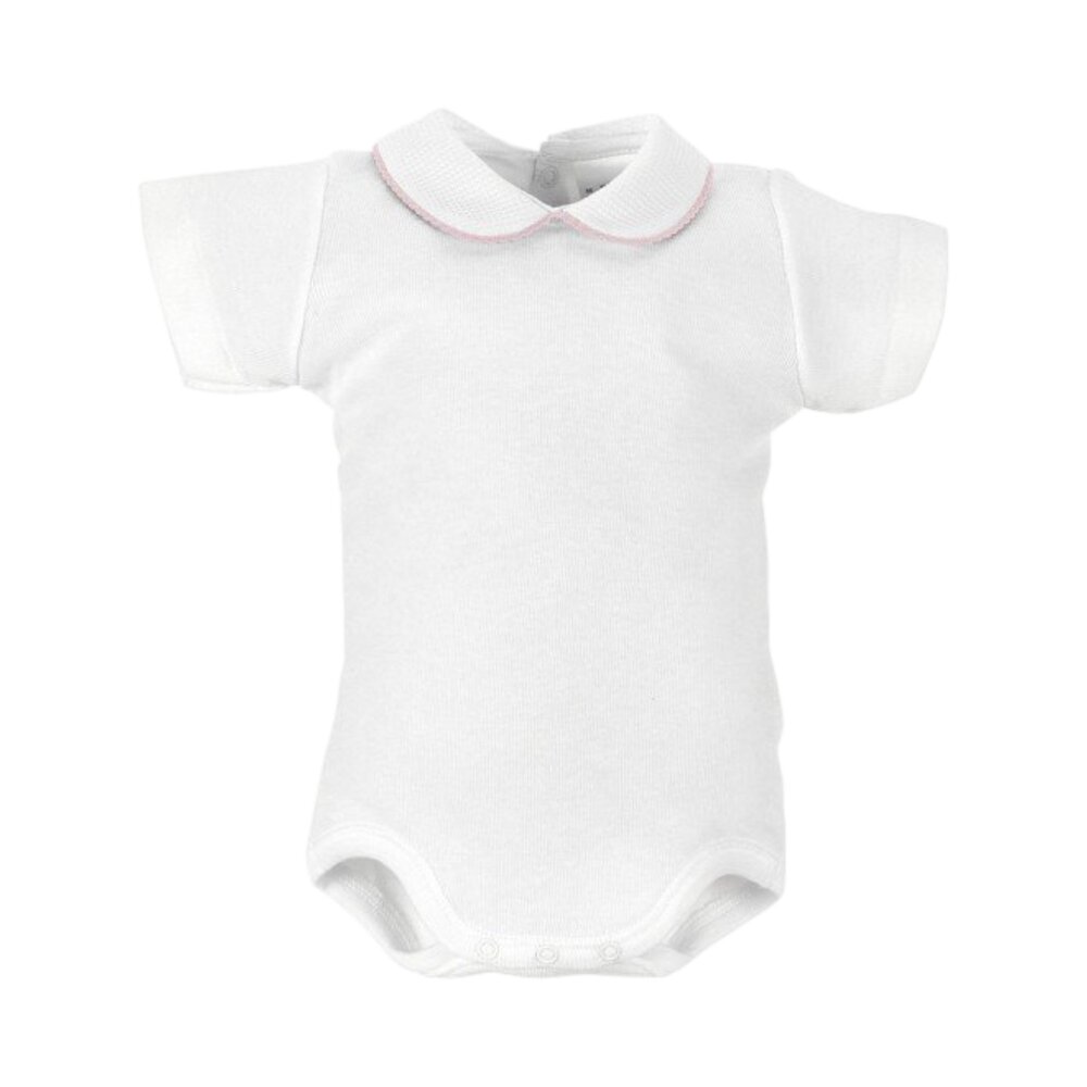 Body korte mouwen met kraag Roze