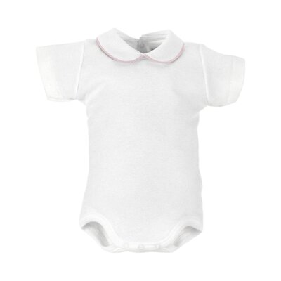 Body korte mouwen met kraag Roze