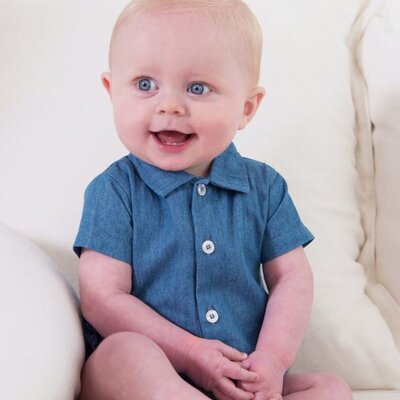 Baby romper jeans Julien Blauw Baby romper jeans Julien Blauw