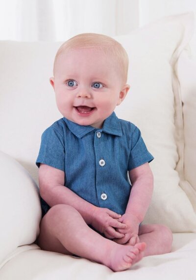 Baby romper jeans Julien Blauw