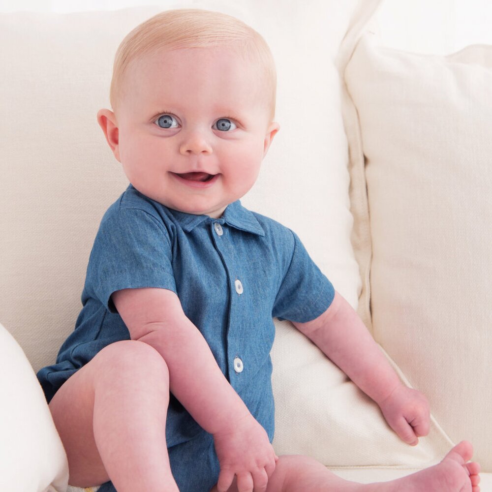 Baby romper jeans Julien Blauw