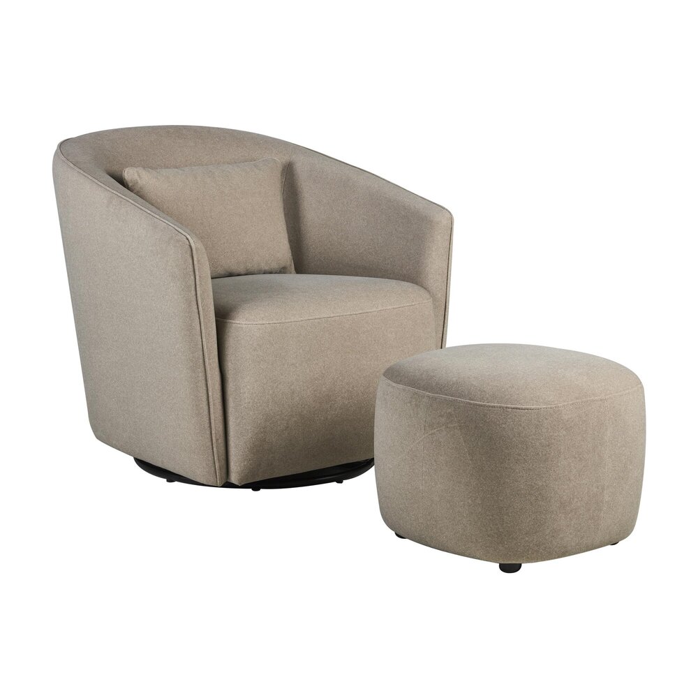 Gomi - Ottoman voetensteun Mohair Latte