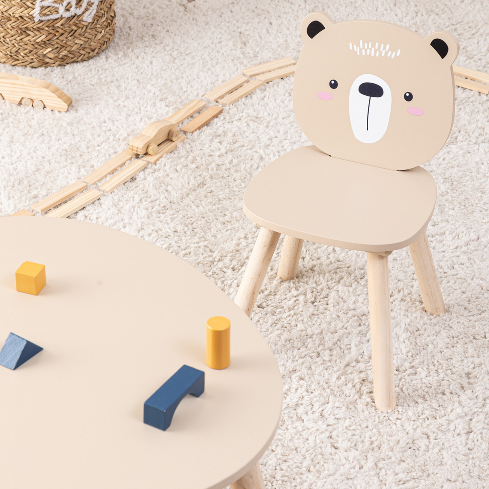 Teddybeer kinderstoel - 27x27x46cm Beige