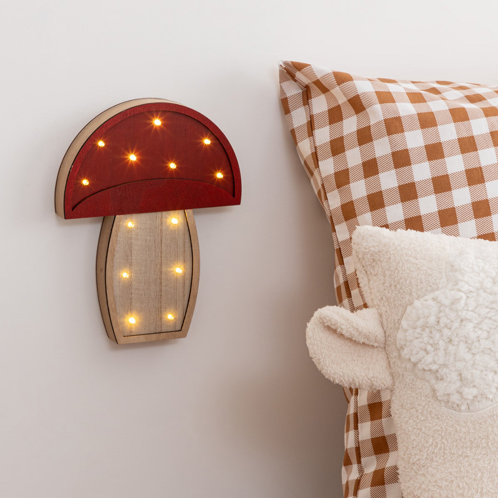 paddenstoel - 18x3x23cm Rood/Naturel