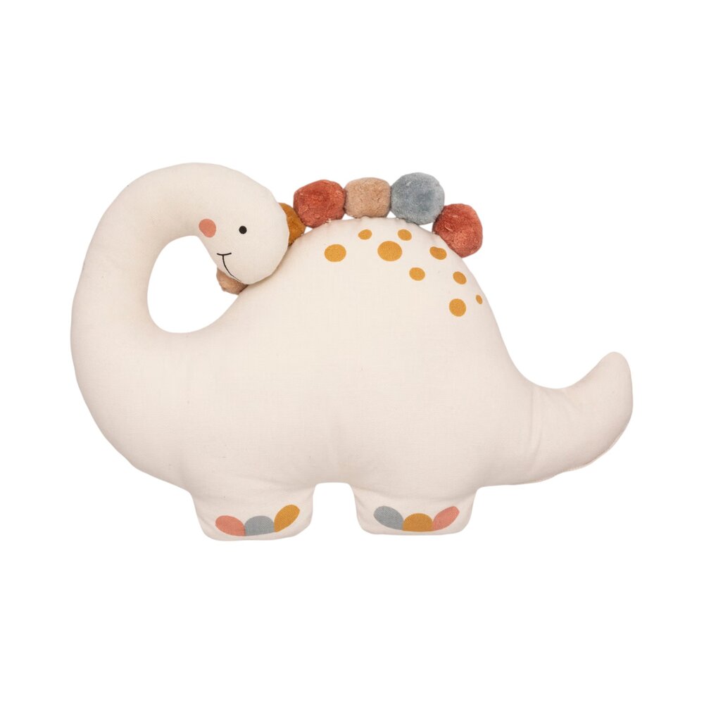 Dino kussen - 40x30cm - Multi Wit