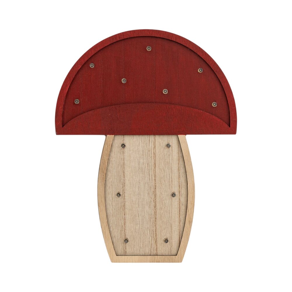 paddenstoel - 18x3x23cm Rood/Naturel