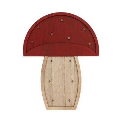paddenstoel - 18x3x23cm Rood/Naturel