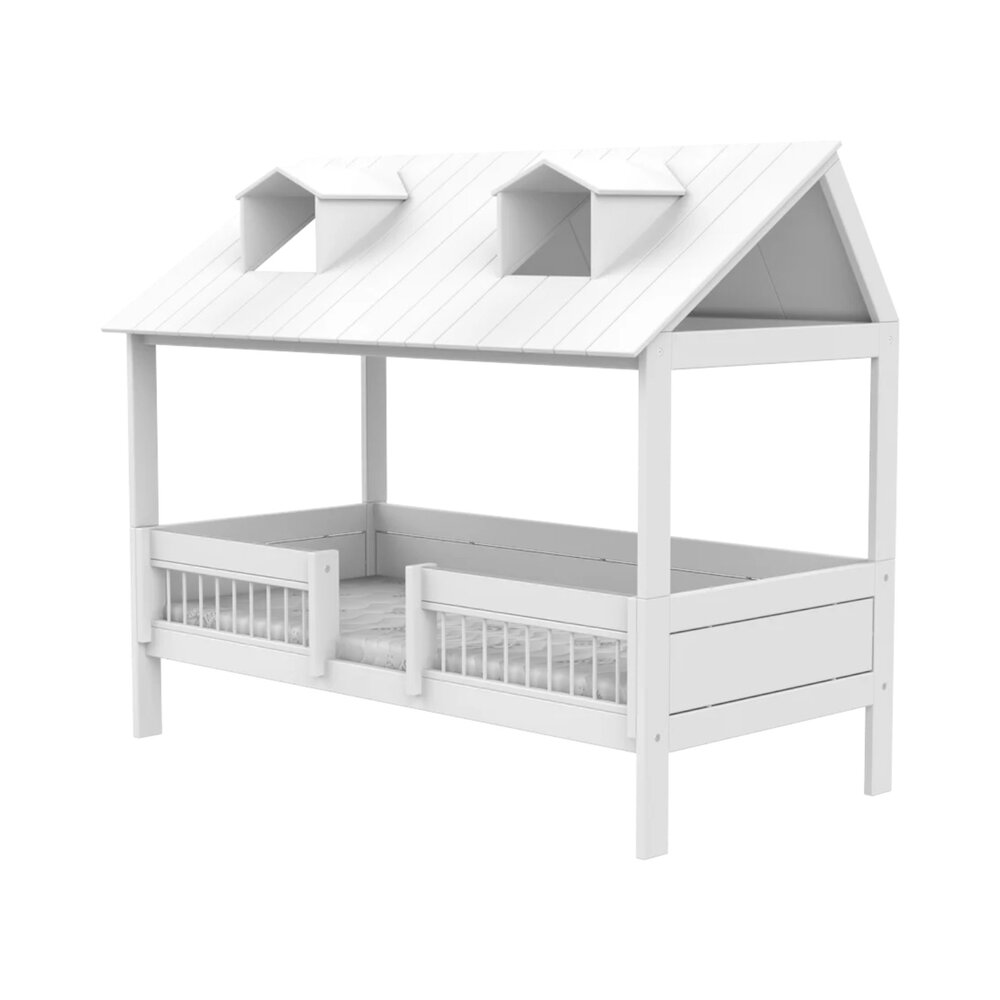 2-in-1 bed combin. beach house / luxe lattenbodem Wit