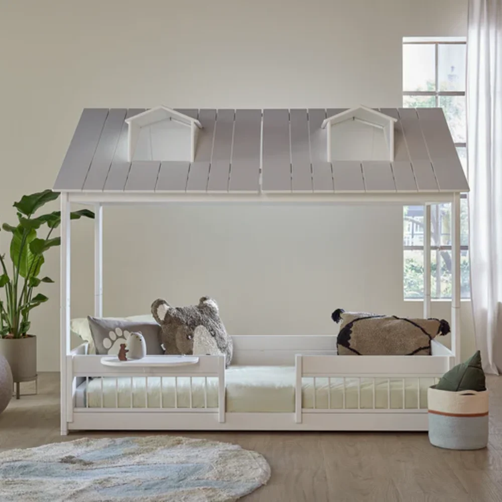 2-in-1 bed combin. beach house / luxe lattenbodem Wit