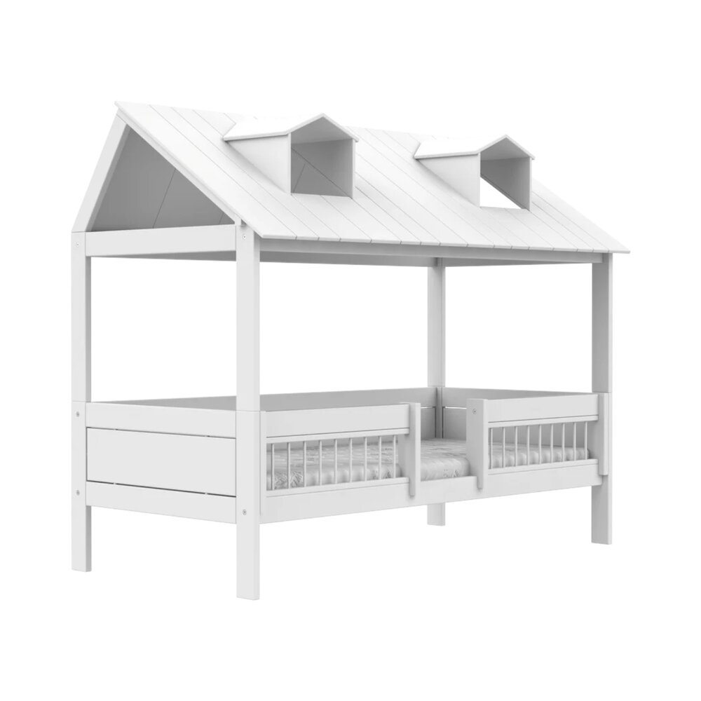 2-in-1 bed combin. beach house / luxe lattenbodem Wit