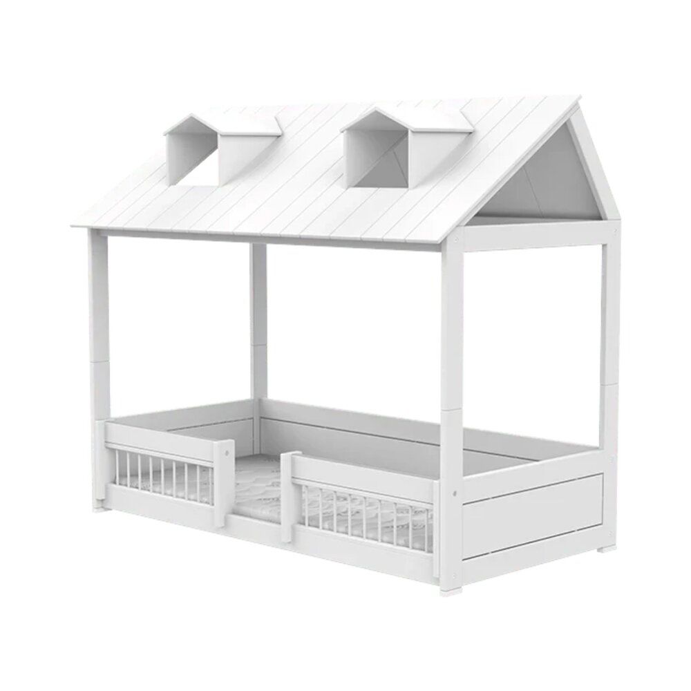 2-in-1 bed combin. beach house / luxe lattenbodem Wit