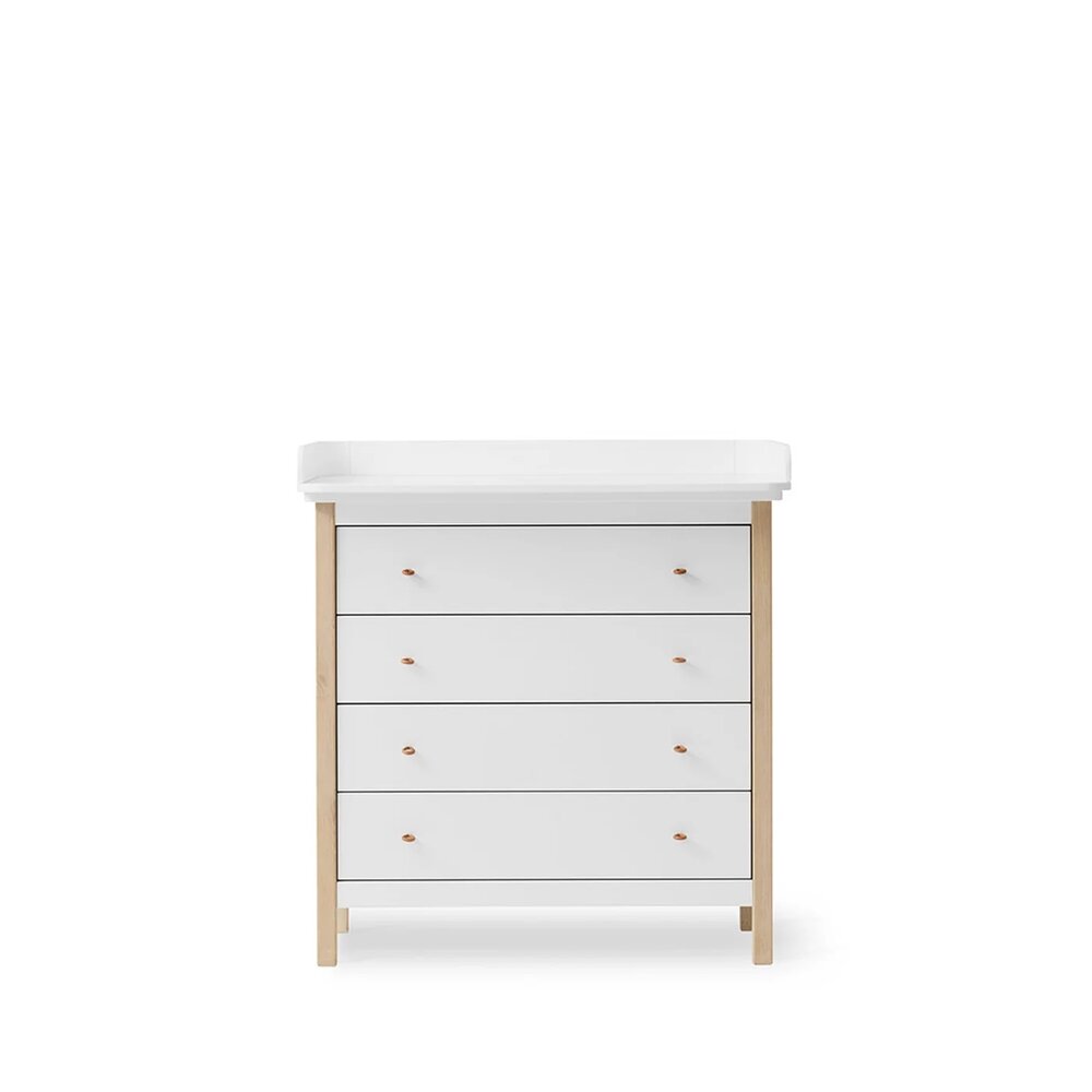 Wood Commode 4 laden White/Oak Wood Commode 4 laden White/Oak