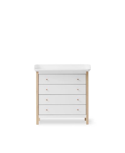 Commode Wood 4 lades White/Oak