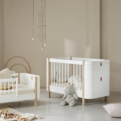 Wood Mini+ Babybed incl. junior kit White/Oak