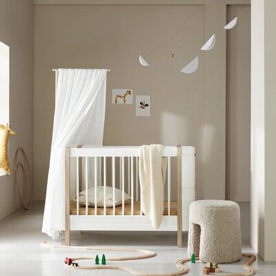 Wood Mini+ Babybed incl. junior kit White/Oak