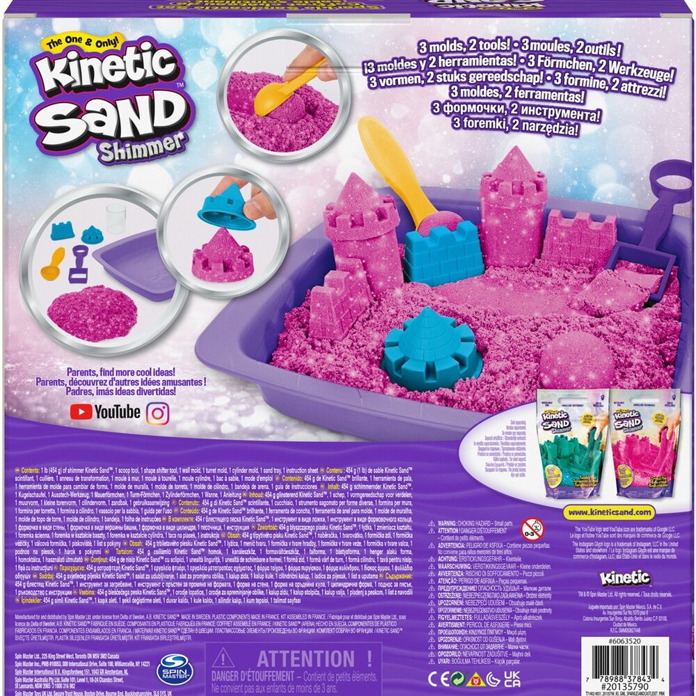 Kinetic Sand - Shimmer, Zandkasteel-Set roze