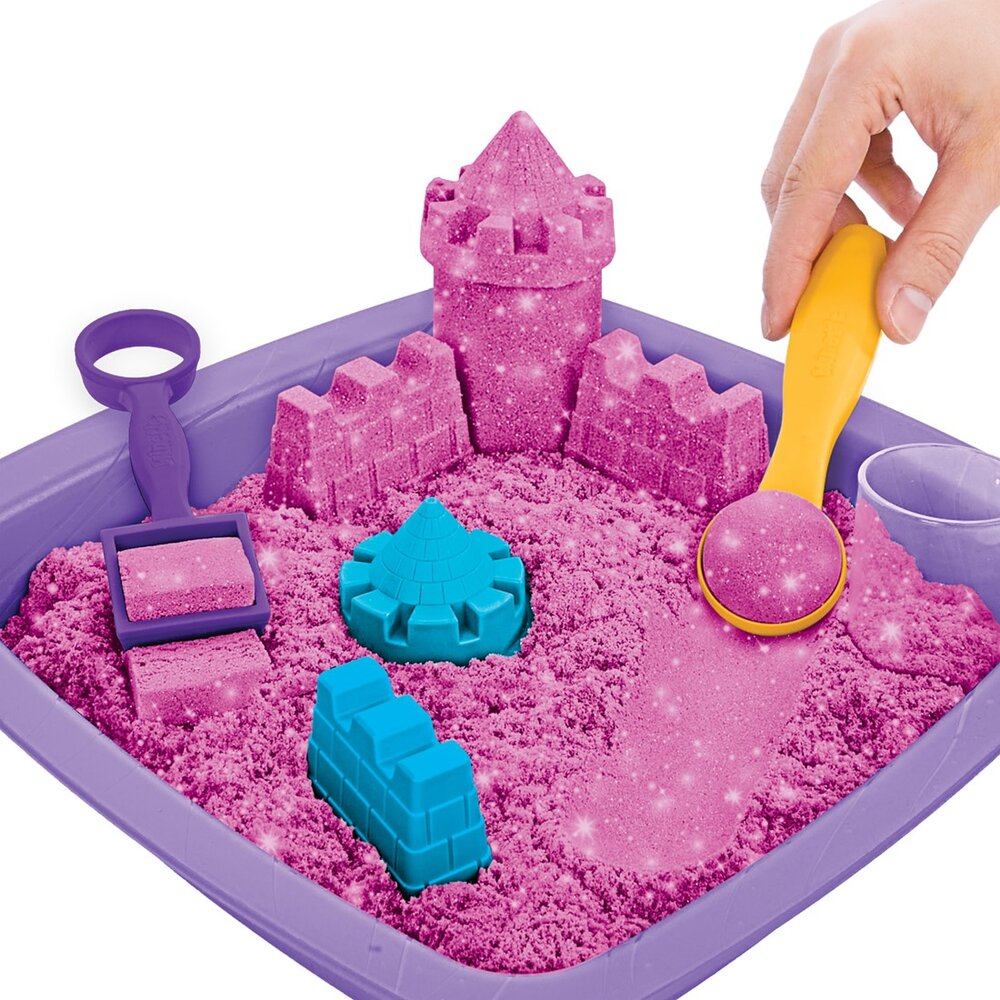 Kinetic Sand - Shimmer, Zandkasteel-Set roze