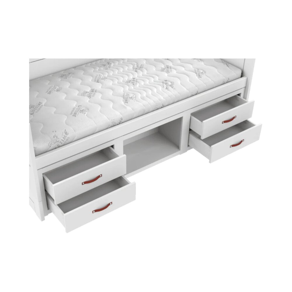 Kajuitbed met boekenkast breeze/ luxe /- grepen Wit