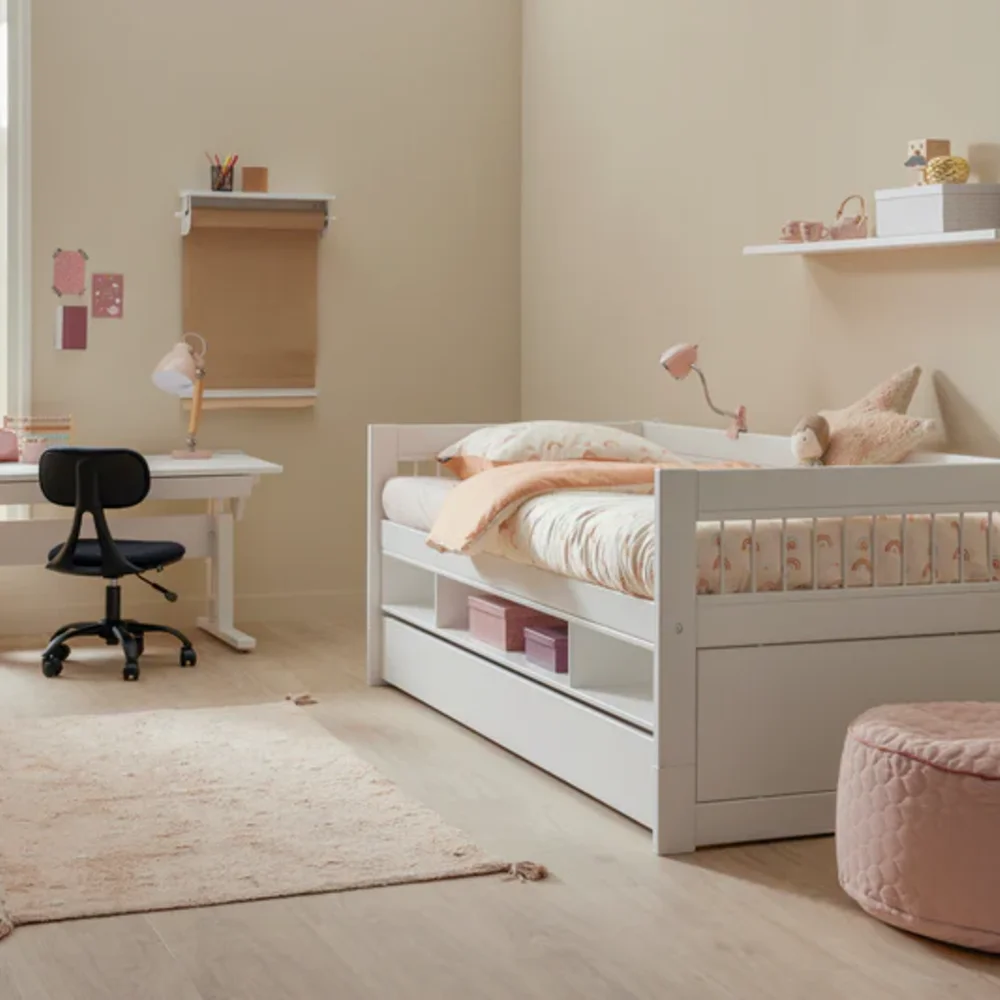 Kajuitbed met opbergbox en bedlade breeze/ luxe l. Wit