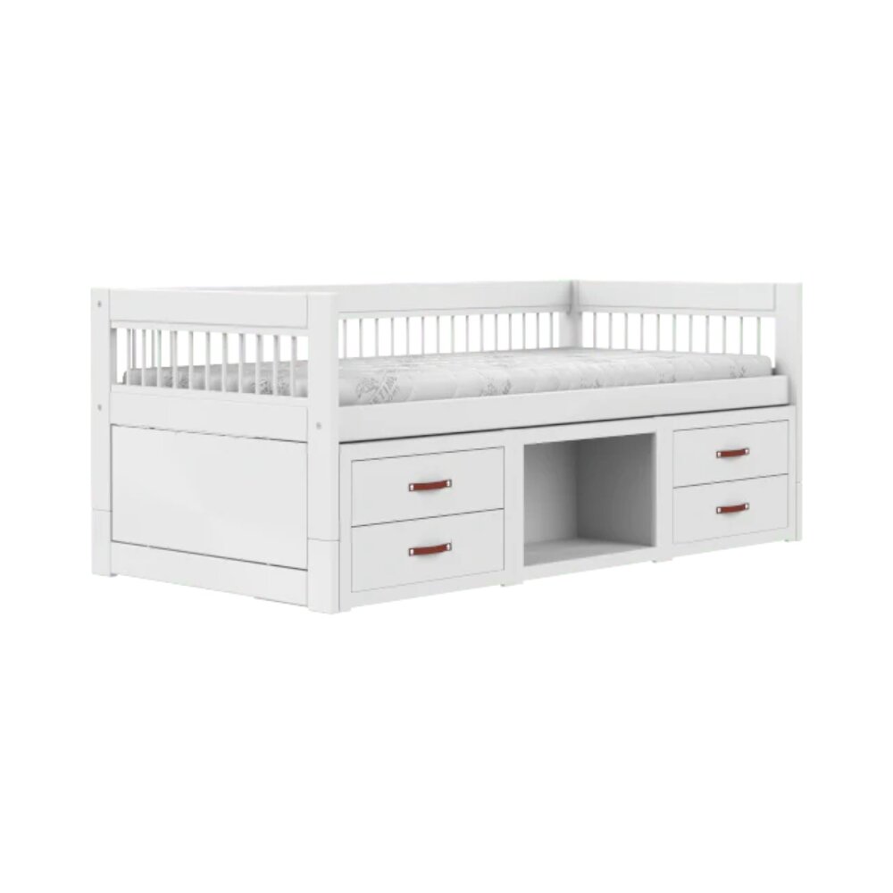 Kajuitbed met boekenkast breeze/ luxe /- grepen Wit