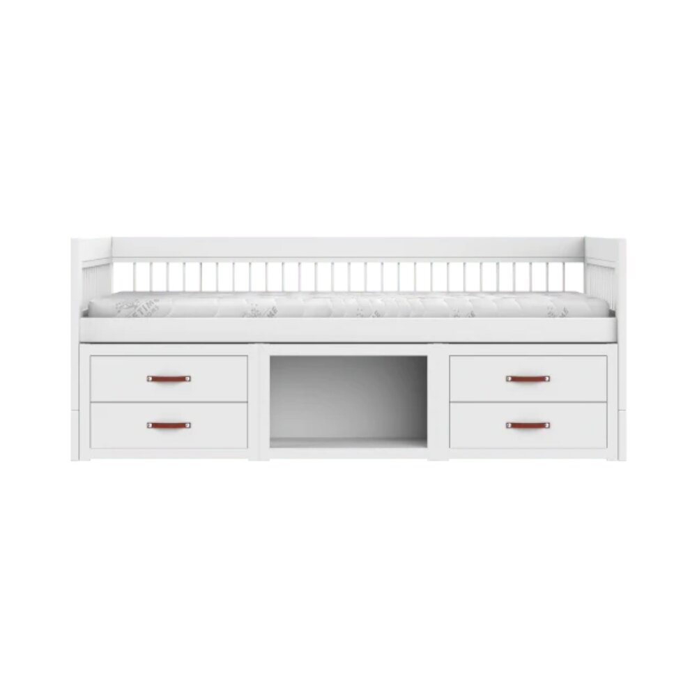 Kajuitbed met boekenkast breeze/ luxe /- grepen Wit