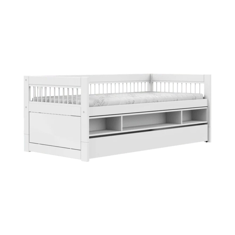 Kajuitbed met opbergbox en bedlade breeze/ luxe l. Wit