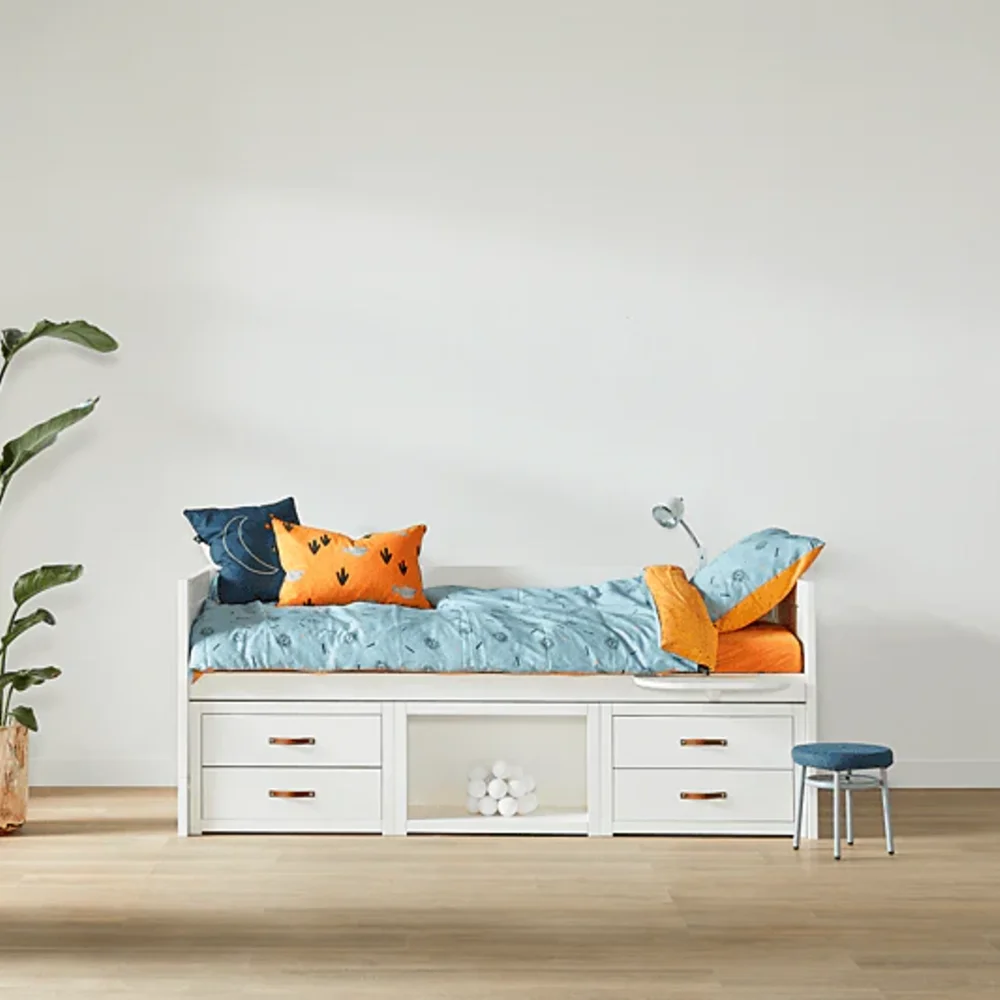 Kajuitbed met boekenkast breeze/ luxe /- grepen Wit