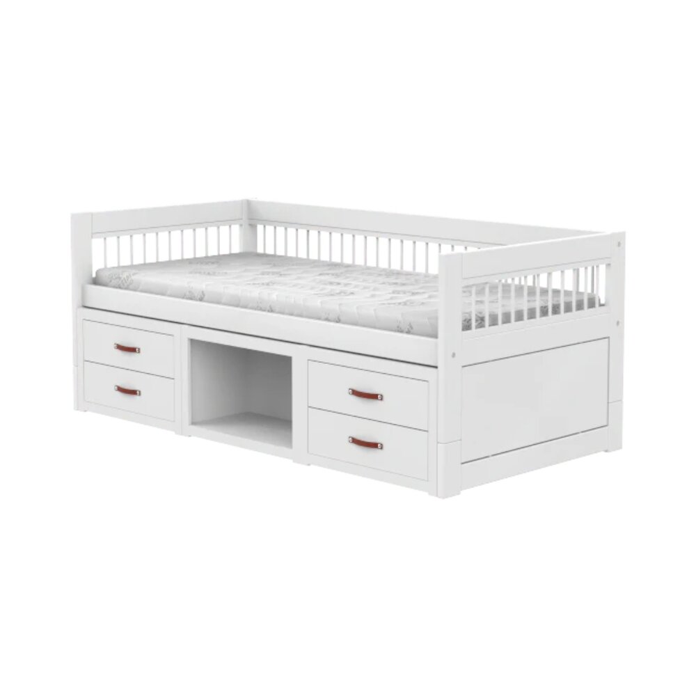 Kajuitbed met boekenkast breeze/ luxe /- grepen Wit