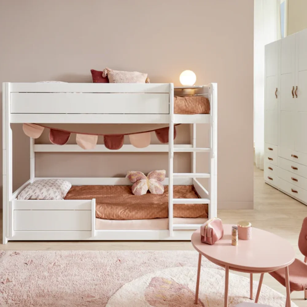 Laag stapelbed / premium lattenbodem Wit
