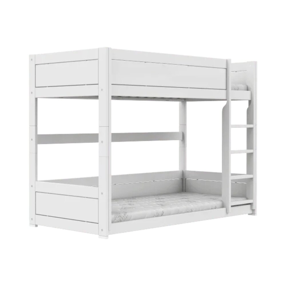 Laag stapelbed / premium lattenbodem Wit