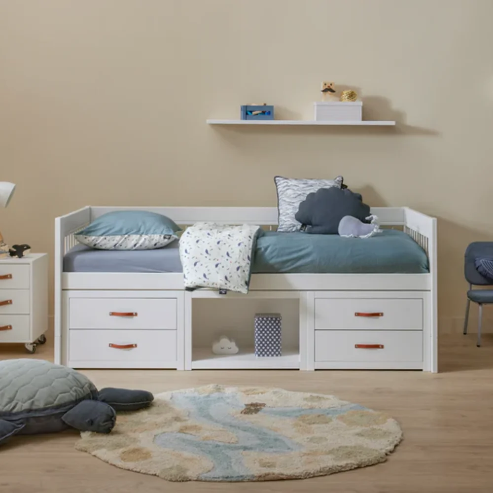 Kajuitbed met boekenkast/ luxe /excl. grepen Wit