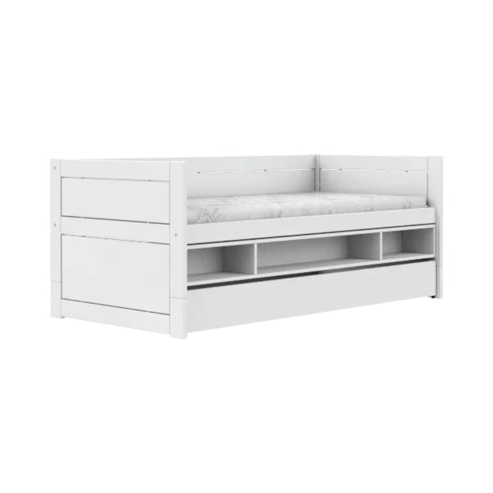 Kajuitbed met opbergbox en bedlade / luxe lattenb. Wit