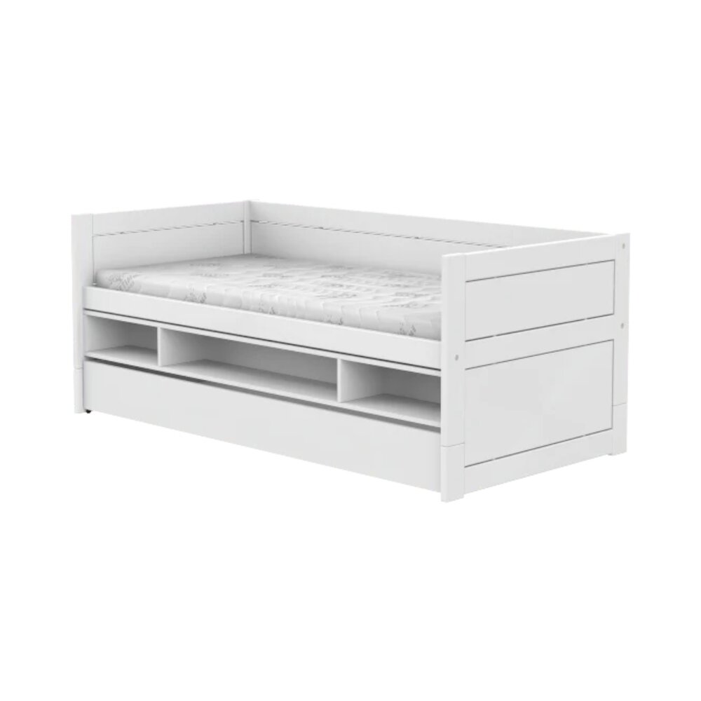 Kajuitbed met opbergbox en bedlade / luxe lattenb. Wit