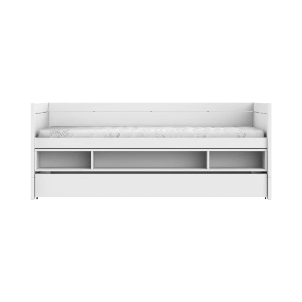 Kajuitbed met opbergbox en bedlade / luxe lattenb. Wit